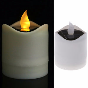 6pcs Solar Powered LED Candle Light Yellow Flicker Tea Lamp Festival Wedding Romantic Decor No Smoke, No flame, No self - heating