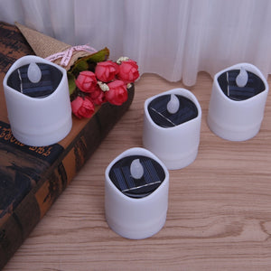 6pcs Solar Powered LED Candle Light Yellow Flicker Tea Lamp Festival Wedding Romantic Decor No Smoke, No flame, No self - heating