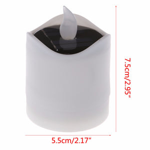 6pcs Solar Powered LED Candle Light Yellow Flicker Tea Lamp Festival Wedding Romantic Decor No Smoke, No flame, No self - heating